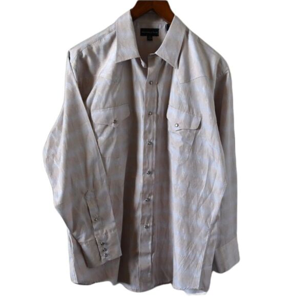 Panhandle Slim Mens Western Shirt Size XL (17.5) Pearl Snap Button Up 80s 90s - Picture 1 of 7